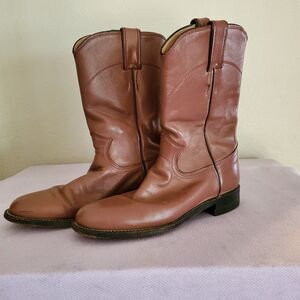 Justin Roper Boots Womens 6 Dusty Pink Leather Western USA Distressed Classic